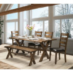 Sansa 7 pc. Live Edge Dining Set with Trestle Base