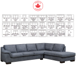 Starcraft 2 Piece Sectional 1822 - Available in 800 Fabrics and Colours - Design Your Sectional Your Way