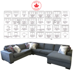 Starcraft 4 Piece Sectional w/ Chaise 8182 - Available in 800 Fabrics and Colours - Design Your Sectional Your Way