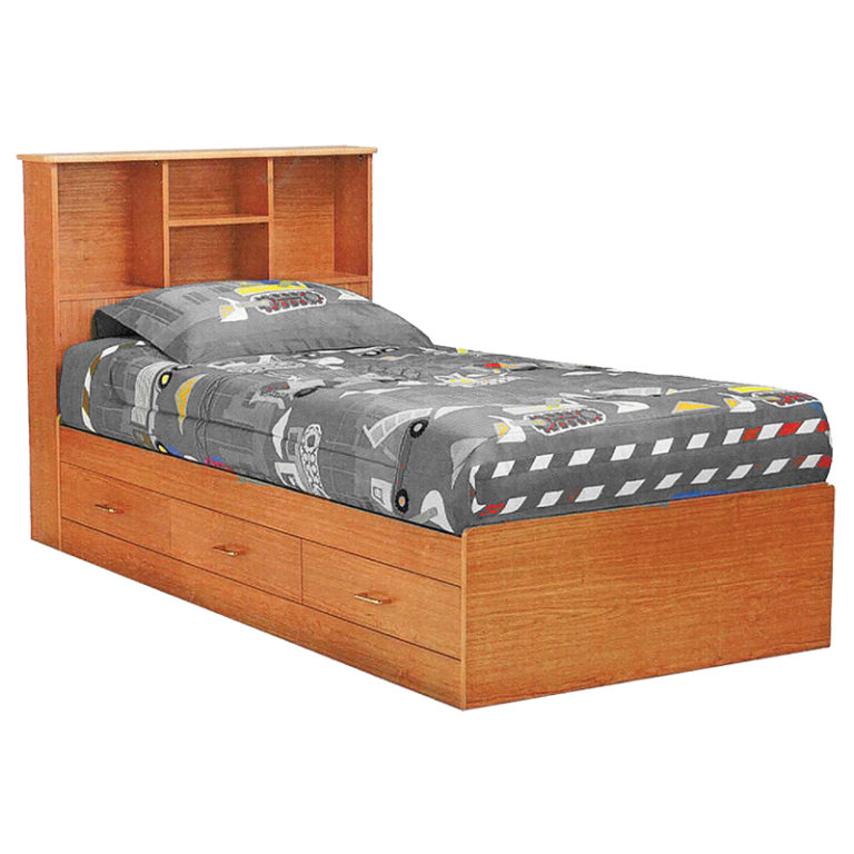 Bookcase Headboard Twin Mates Bed w/ Storage Drawers 16 Colours