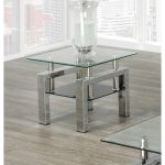 IF-2049E Glass and Chrome End Table