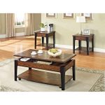 IF-2059C Two-Tone Wood Lift Top Coffee Table & Two End Tables-One set left!