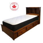 Pine Twin Mates Bed with Bookcase Headboard-Custom Order in 6 Colours- 505