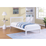 IF-415 Solid Wood + Veneers Single Twin Bed w/ Optional Pull-Out Trundle or 2 Storage Drawers Upgrade - 3 Finishes - Double Also Available