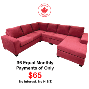 Hardwood Frame Sectional 1250 - Special Pricing in 4 Colours - Custom Order in 100's of Fabrics and Colours