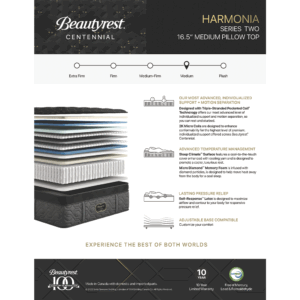 Beautyrest Centennial Harmonia 16.5" Medium Pillow Top Mattress