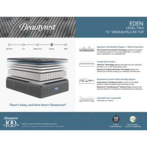 Beautyrest Eden 15" Medium Pillow Top Mattress