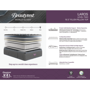 Beautyrest World Class Laros 16.5" Plush Pillow Top Mattress