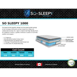 So Sleepy by Rest-On-It 1000 12” Plush Euro Top Mattress