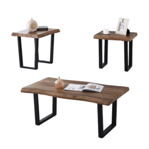 IF-2690 Live Edge Coffee Table + 2 End Tables